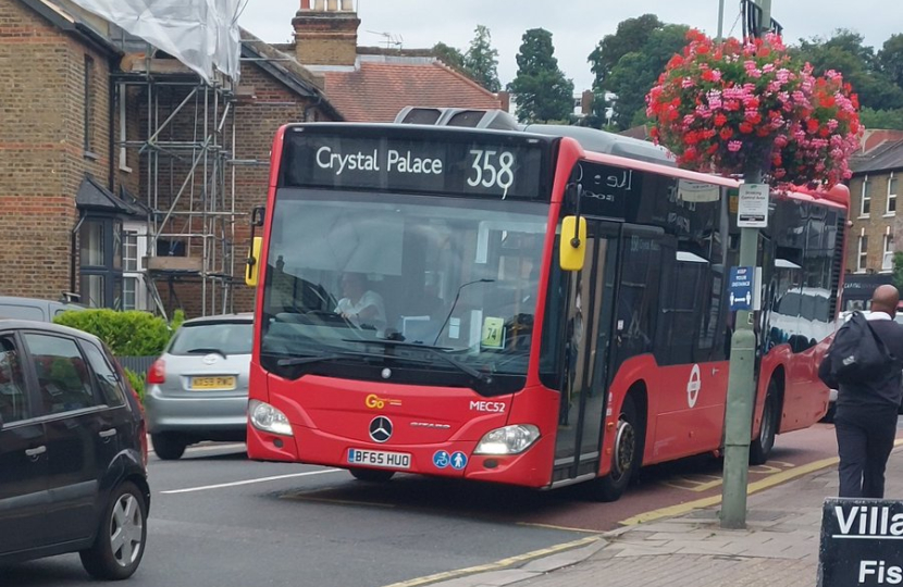 Bus stop in Shortlands Village